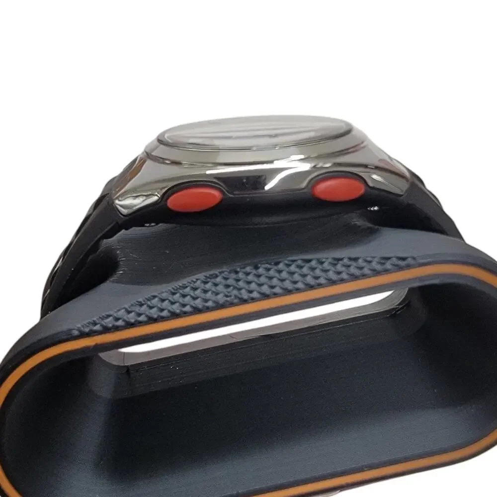 Y2K DOTCOM Digital LCD Watch Black Silver Cyber Retro Thumbs Up Brave Heart
